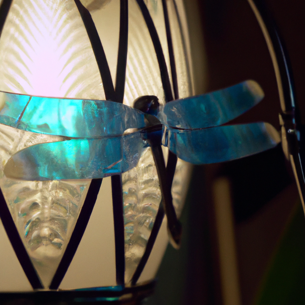 Lampe Tiffany libellule bleue