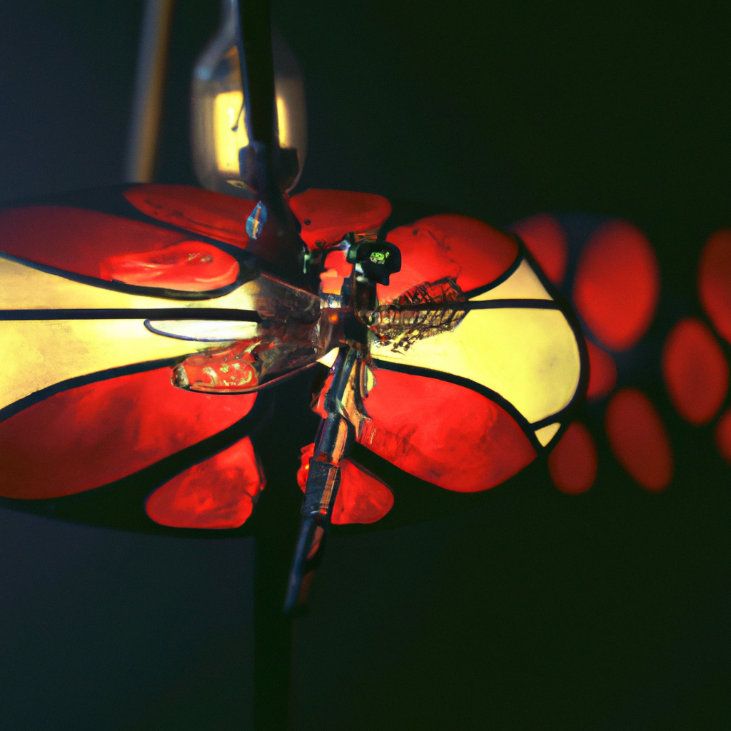 Lampe Tiffany libellule rouge