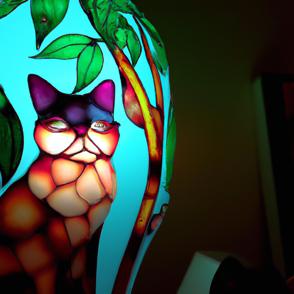 Lampe chat Tiffany