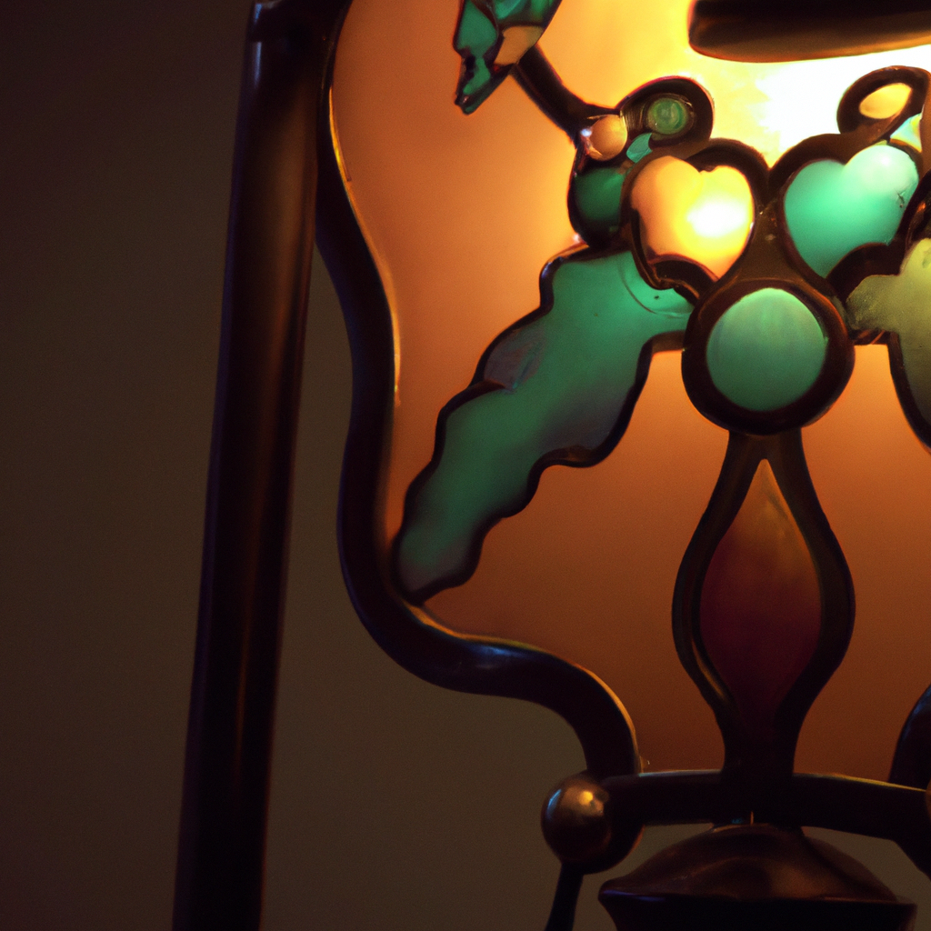 Lampe Tiffany pied bronze