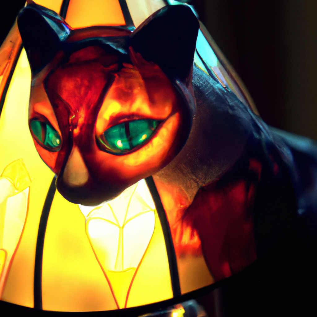 Lampe chat Tiffany